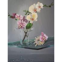 5D „pasidaryk pats“ deimantinis siuvinėjimas Visiškai apvali orchidėja kryželiu tapyba gėlių mozaikos namų dekoravimo dovana Full Round 20x30CM white