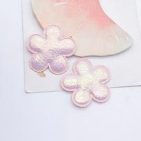 40 vnt 38 mm paminkštintos blizgančios gėlių aplikacijos rūbams, kepurėms, rankdarbiams, siuvimo reikmenims, pleistrai „pasidaryk pats“ galvos apdangalai, plaukų segtukai, lankelių dekoras rožinė
