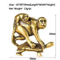 Bronzinis senovinis vėžlys nešiojantis beždžiones Miniatiūros figūrėlės Stalo papuošalai Dekoracijos Priedai 1PCS