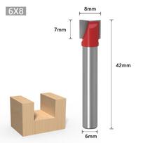 1vnt 6 mm valymo dugno graviravimo antgalis kieto karbido frezavimo antgalis medienos apdirbimo įrankiai CNC frezavimo staklės galinės medienos frezos 6*8 raudona