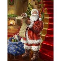 Santa Claus DIY 5D Diamond Painting Full Round Drill Christmas Diamond Embroidery Cross Stitch Gift Kits Wall Art Home Decor Full Round 20x30CM beige