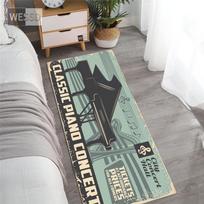 Retro muzikos kilimas miegamajam gitara pianinas būgnai kasetės atspaudas lovos kilimėlis ilgas vaikų kambario kilimas minkštas neslystantis plaunamas 40x60cm