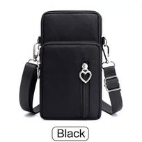 1vnt Fashion Vyrų ir moterų sportinis kvadratinis krepšys Mini mobiliojo telefono dėklas Crossbody pečių krepšiai rankinė juoda