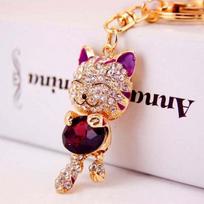 Smile Cat Crystal Rhinestone raktų pakabukas raktų laikiklis piniginės krepšys, skirtas automobilinių Kalėdų dovanų raktų pakabukams 2017 Brand Key Chain ZHH2745/sm smėlis