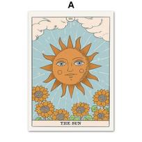 Įsimylėjėliai Saulės žvaigždė imperatorienė Tarot Abstraktus sienų menas Drobės tapyba Šiaurės šalių plakatais ir spaudiniais Sieninis paveikslas svetainės dekoravimui 21cm×30cm NoFrame white