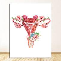 Anatomija Sienų Menas Drobės Tapyba Skandinaviški Plakatai ir Spaudiniai Sienų Paveikslai Gydytojo Kabinetui Gėlė Krūtis Gimda Inkstas Kepenys 21cm×30cm NoFrame
