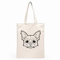 Čihuahua šuo mielas grafinis hipsteris animacinių filmų spausdinimas pirkinių krepšiai mergaičių mada atsitiktinis paketas rankinė 24*26cm white