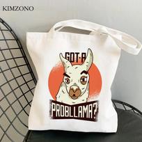 Lama Llama pirkinių krepšys džiuto krepšys pirkėjas pirkėjas daugkartinis krepšys ekokrepšys austas bolsas reutilizables audinio sacolas 24*26cm