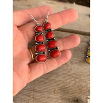 Kabinami auskarai moterims Moteriški papuošalai Vintažiniai Etniniai Metaliniai lašiniai auskarai Ilgi auskarų aksesuarai raudona