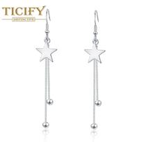 Fashion Ear Accessories Pentagram Mid -long Earrings balta