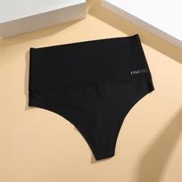 FINETOO Bodyshaper aukštu juosmeniu besiūliai stringai Moteriški antibakteriniai kelnaitės Moteriški intymūs apatiniai S juoda
