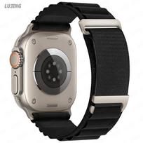 Alpinė kilpinė apyrankė Apple Watch Ultra 2 49mm 45mm 44mm 42mm 41mm 38mm 40mm Nailoninė apyrankė Iwatch Series 8 9 7 3 SE 6 5 Juosta 42mm 44mm 45mm juoda