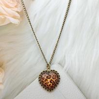 Moteriški mados vintažiniai aksesuarai Bohemia Leopard Print Heart karoliai megztinis grandinėlė Asmenybė Kinų stiliaus dovana 1PC
