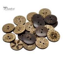 50 vnt mišraus rašto kokoso kevalų 2 skylučių siuvimo sagos „pasidaryk pats“ Scrapbooking, 18 mm