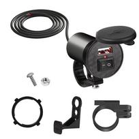 PD+QC3.0 motociklo USB greitas įkroviklis 60W vairas dvigubas USB lizdas su jungikliu voltmetru vandeniui atspariu 12V maitinimo adapteriu Single USB port