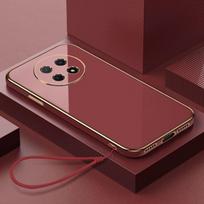 Skirta Huawei nova Y91 dėklas Huawei nova Y91 dangtelis STG-LX1 STG-LX2 Telefono dėklas NOVA y91 Prabangus kvadratinis galvanizuotas smūgiams atsparus galinis dangtelis For Huawei nova Y91&Case & Strap black