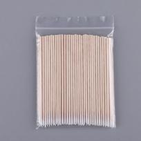 100 vnt. Nagai, mediniai tamponai, valymo lazdelės, antgalis, medvilnės galvutės, manikiūro detalių korektorius, nagų lako valiklis 10 cm gray