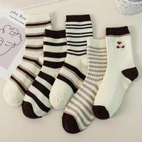 5 poros moteriškų madingų kojinių, minkštos kojinės, vidutinio ilgio vamzdelio kojinės 5 pairs