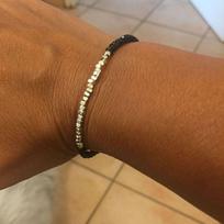 Juoda Spinel Apyrankė Sidabrinės Karoliukų Apyrankės Karen Hill Tribe Stacking Bead Apyrankė sidabras