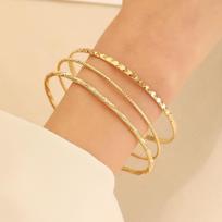 Punk Hip-Hop Alloy Bracelet Set - 4 Piece European & American Style