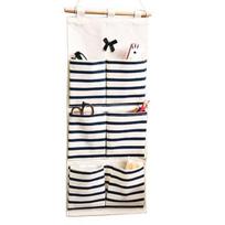 Washable Hanging Storage Bag Large Capacity Space Saving 6/8 Grids Wardrobe Organizer Household Supplies S mėlyna
