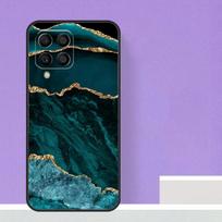 Žalsvai mėlynas auksinis agato marmuras dėklas Samsung Galaxy M12 M32 M52 M14 M34 M54 M21 M51 M31 M30s M20 M15 M55 M13 M33 M53 Samsung M20 black