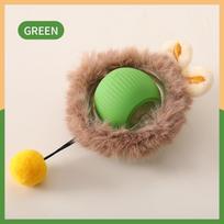 Electric Cat Ball Toys Automatic Rolling Smart Cat Toys Hide and Seek Kitten Toys Pet Cat Dog Toys Rechargeable Smart Pet Interactive Plush Toy žalia