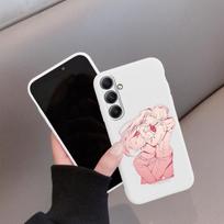 Poros mergaičių telefono dėklas iPhone Samsung A55 S24 FE S25 M35 A16 Xiaomi Redmi Note 13 Pro 14C Huawei Honor Realme atsparus smūgiams, apsaugantis nuo įbrėžimų, matinis dangtelis Samsung Galaxy S9 Plus balta