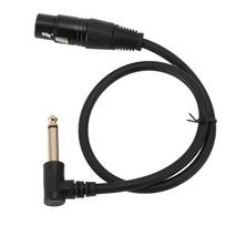 XLR moteriškas į 6,35 mm vyriškas mono kabelis subalansuotas XLR moteriškas į 1/4 colio vyriškas 90 laipsnių stačiu kampu