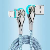 65W įkrovimo kabelis Type-C Micro Lightning Super Charge duomenų kabelis 180° pasukamas nailoninis kabelis USB kabelis greitas įkrovimas For Micro white