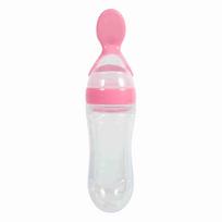 90ml silikoninis kūdikio ir mažylio maitinimo buteliukas su šaukšteliu šviežiam maistui, košėms, spaudžiamas tiektuvas (Rožinis) 28 white