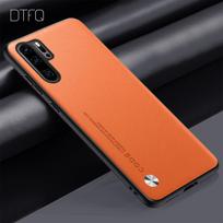 Dėklas Huawei P30 Pro Atsparus smūgiams Dangtelis Odos rašto Coque Funda Huawei P30 Lite Prabangus odinis dėklas Huawei P30 Huawei P30 Pro oranžinė