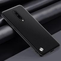 Prabangus PU odos dėklas, skirtas „OnePlus 7 Pro 7Pro“ galiniam dangteliui, matinis silikoninis, smūgiams atsparus, visiškai apsaugotas telefono dėklas, skirtas „OnePlus 7 Pro“. For OnePlus 7 Pro matinė juoda spalva