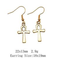Naujienos Ilgi Auskarai Faraonas Vadas Ankh Kryžius Lašelis ir Kabantys Auskarai Moterims Krepšio Auskarai Boho A23-1pair-22x13mm