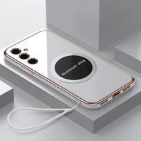 Skirta Samsung Galaxy A26 dėklas Samsung A26 5G SM-A266E telefono dėklas Magnetinis pritraukimas Danga Atsparus smūgiams Silikoninis galinis dangtelis Case & Strap&Galaxy A26 5G
