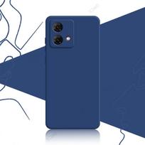 Mobiliojo telefono dėklai Motorola Moto G84 MotoG84 5G 360 Minkšti Prabangūs Kvadratiniai Skysto Silikono Galiniai Dangteliai Vandeniui Atsparūs Krepšiai Moto G84 mėlyna