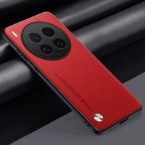 Carbon Fiber PU Leather Cover For VIVO X200Ultra X200 Pro mini X200S Matte Anti-Shock Phone Protection Cases vivo X200 Pro raudona