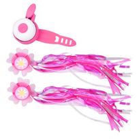 Children Kids Bicycle Bike Scooter Handlebar Grips Ring Bell and Sunflower Tassels Streamer