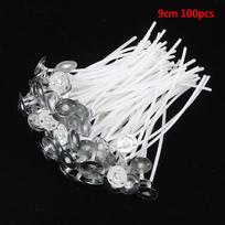 100 vnt. žvakių dagčių žvakių gamybai, padengtų natūraliu sojų vašku 9cm 100pcs