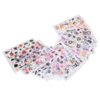 24pcs Halloween Nail Art Stickers Self Adhesive DIY Nail Art Decals Manicure Decorations white