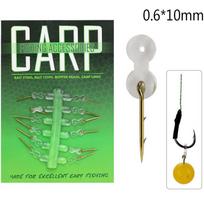 12Pcs Bait Carp Fishing Hook Bait Sting Boilies Pin With Corn Ronnie Hair Rig 0.6*10mm