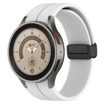 Silikoninė apyrankė skirta Samsung Watch 5 Pro 45mm 6 klasikinė 47mm 43mm 44mm 40mm magnetinė sagtis correa Galaxy Watch 6 dirželis Watch 5 40mm 44mm balta