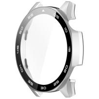 Dėklas Huawei Watch GT 5/GT5 Pro 46mm Grūdinto stiklo ekrano apsauga ir kietas PC apsauginis rėmelis Huawei GT5 dangtelio priedai for GT5 46mm sidabras