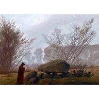 Caspar David Friedrich meno kūrinių plakatai Klasikinis vintažinis sienų menas Drobės tapyba ir spaudinys Nordic svetainės dekoravimui 21cm×30cm NoFrame gray
