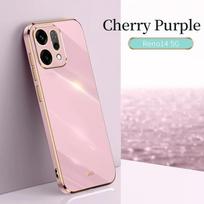 OPPO Reno 14 Pro 5G 2025 14F saldainis 6D pynimas minkštas TPU telefono dėklas OPPO Reno14 5G 2025 galvanizuotas minkštas silikoninis smūgiams atsparus dangtelis For Reno 14 Pro violetinė