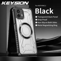 KEYSION Skaidrus magnetinis dėklas telefonui Nothing Phone 2 1 Silikonas+PC Tvirtas smūgiams atsparus telefono dėklas telefonui Nothing Phone 1 2 for Nothing Phone 2 juoda