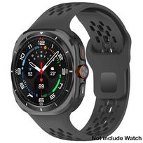 Minkštas pralaidus orui silikoninis dirželis Samsung Galaxy Watch 7 Ultra 47mm Sportinis kilpos dirželis Be tarpų Apyrankė Galaxy Ultra 2025 Galaxy Watch 7 Ultra 47mm juoda