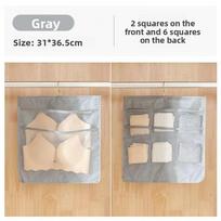 1pc  Double-sided Underwear Storage Bag, Hanging Underwear and Underpants Storage Bag, Compartments for Household Use Pink 2+6 beige