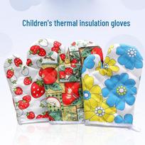 Heat-Resistant Microwave & Oven Gloves - Thickened Anti-Scald Insulation for Baking red