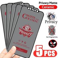 Protetores de tela de privacidade fosco, 5 peças para iphone 17 16 15 pro max 14 13 12 11 17air x xr xs max 7 8 plus se filme cerâmico anti-espião iphone 11 gryna